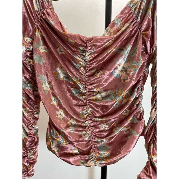 Free People - Reina Ruched Blouse in Pink - Picture 5 of 6